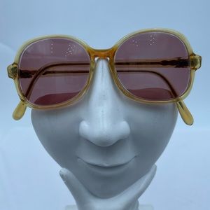 Vintage World Of Frames Brown Oval Sunglasses Frames